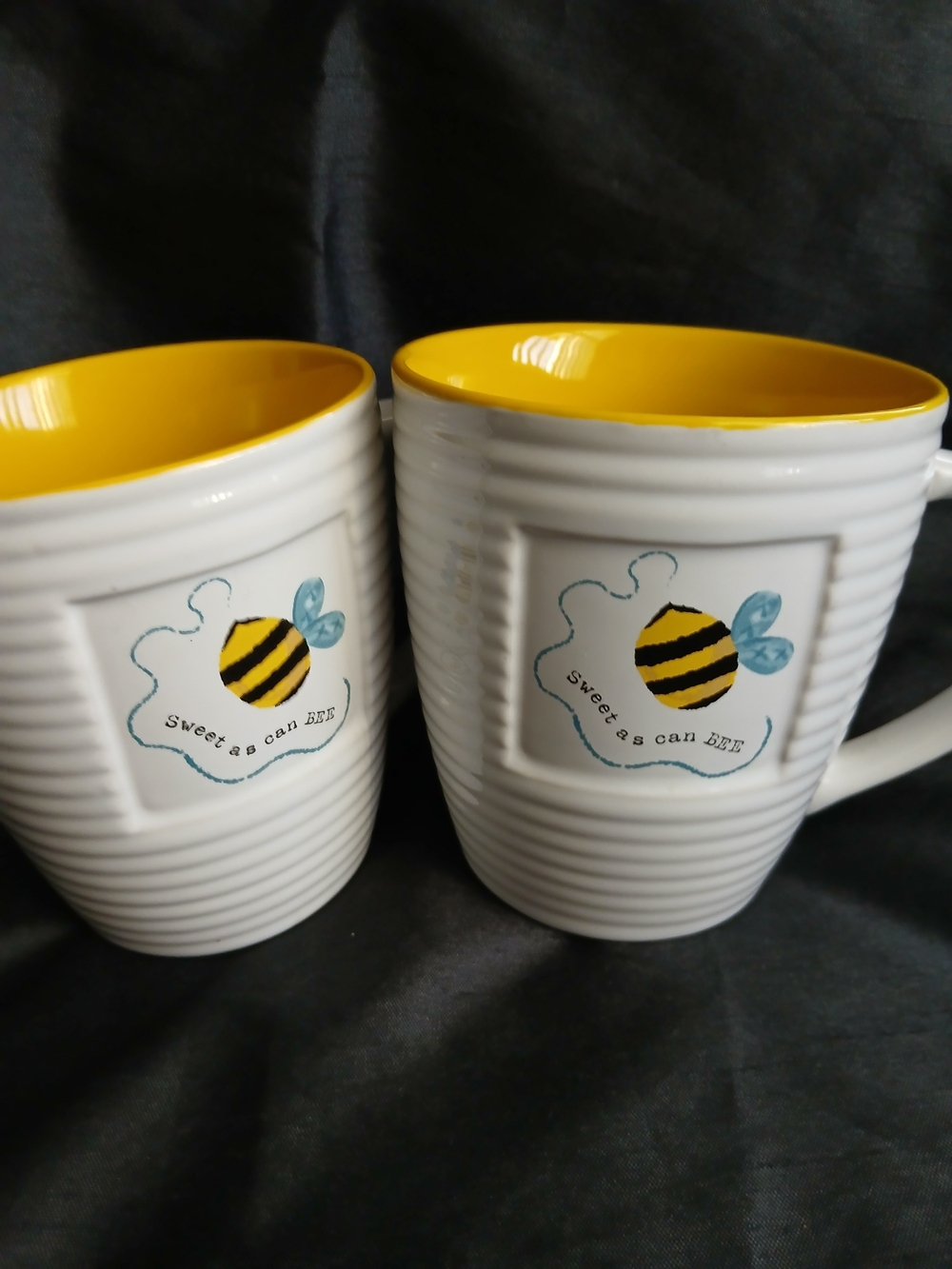 "Sweet As Can Bee" Large Ceramic Coffee Mugs.